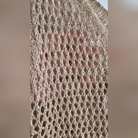 Yunika ITALY GOLDEN Beach Knit Dress Cover up Viscose Party Size L - Picture 3 of 5